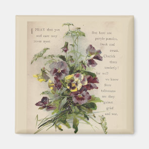 Imã Ímã roxo do poema dos Pansies do Victorian