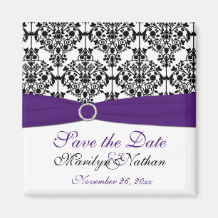 Imã Ímã roxo e preto do favor do casamento tema