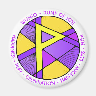 Imã Ímã Rune Wunjo Art Nouveau - ALEGRIA!