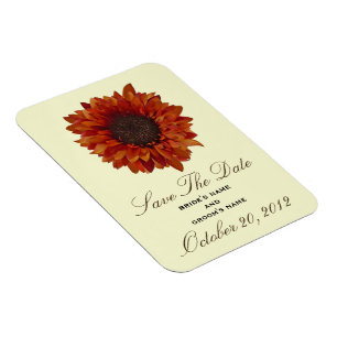 Ímã Imã salve a data alaranjada do girassol
