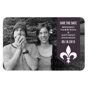 Ímã Imã salve a data de Banner Flourado de Chic Roxo