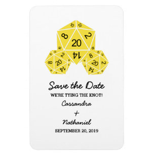 Ímã Imã salve a data de Dice D20 Amarela