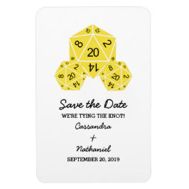 Ímã Imã salve a data de Dice D20 Amarelo