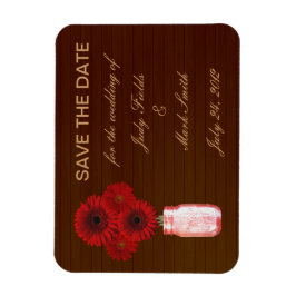 Ímã Imã salve a data de Mason Jar Red Rustic Country