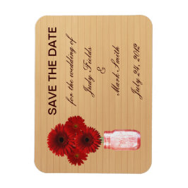 Ímã Imã salve a data de Mason Jar Red Rustic Country