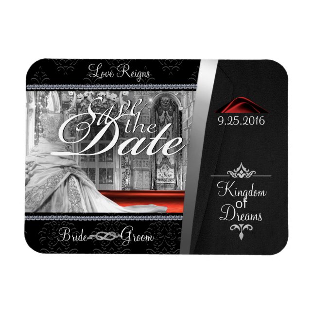 Ímã Imã salve a data do Black Tie Diamond (Horizontal)