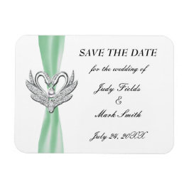 Ímã Imã salve a data dos Cisnes de Prata de Fita Verde