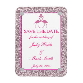 Ímã Imã salve a data Flamingo, de cor rosa, com brilho