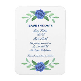Ímã Imã salve a data Foliar Floral Azul