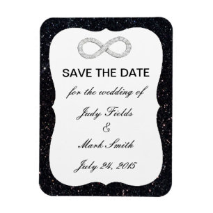 Ímã Imã salve a data Infinita de Brilho Preto