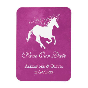 Ímã Imã salve a data Magenta Unicorn