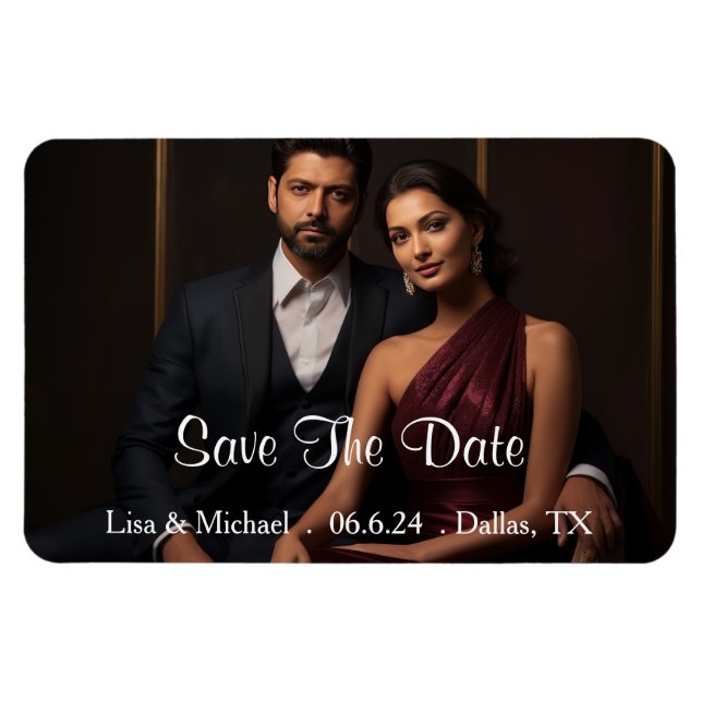 Ímã Imã salve a data personalizada (Horizontal)