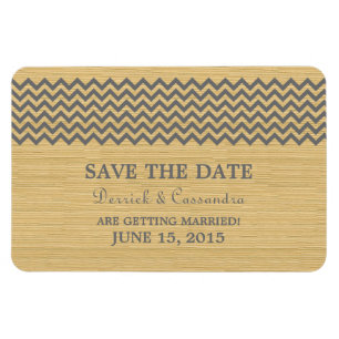 Ímã Imã salve a data Rustic Chevron, Cinza