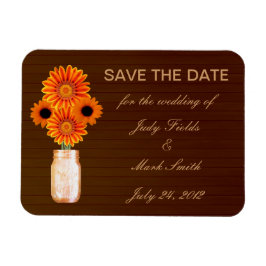 Ímã Imã salve a data Rustic Orange Mason Jar