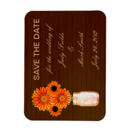 Ímã Imã salve a data Rustic Orange Mason Jar