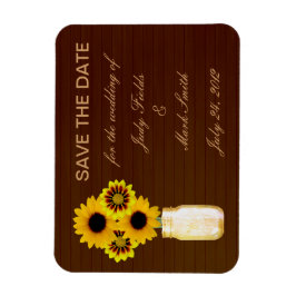 Ímã Imã salve a data Rustic Yellow Mason Jar