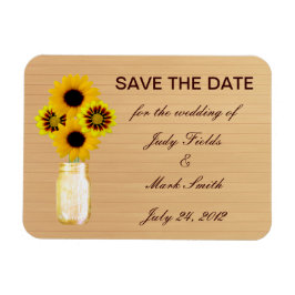 Ímã Imã salve a data Rustic Yellow Mason Jar