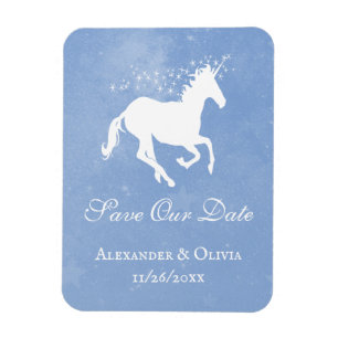 Ímã Imã salve a data Unicorn Azul