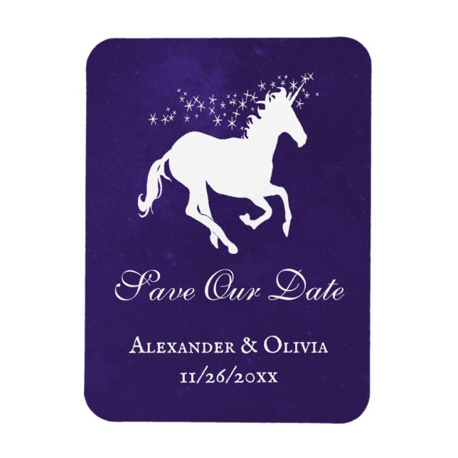 Ímã Imã salve a data Violet Unicorn (Vertical)