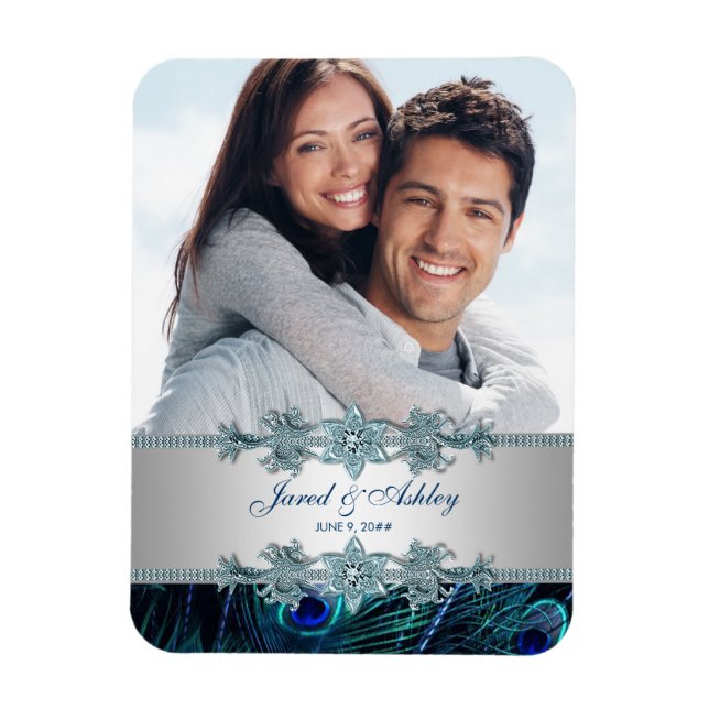 Ímã Imã salve o dia de Fotografia Peacock Elegante (Vertical)