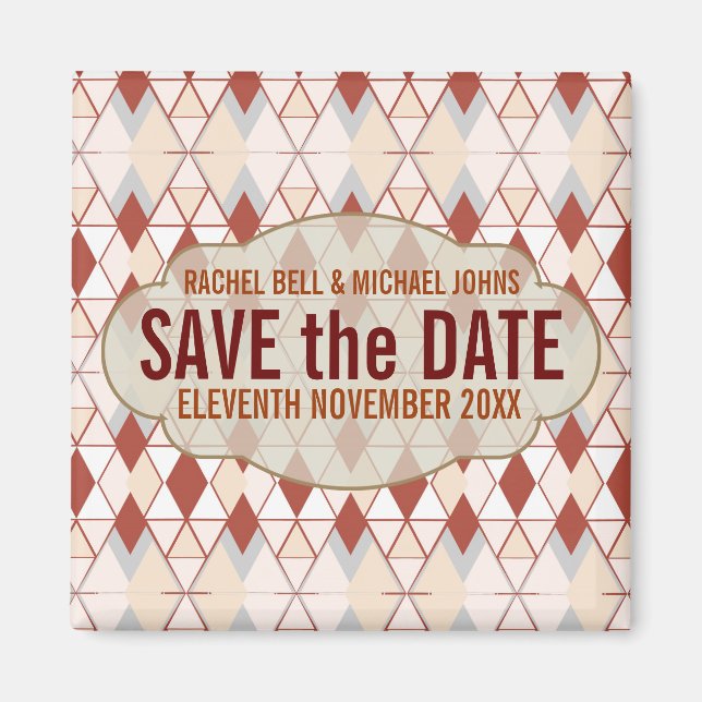 Imã Ímã Save the Date Diamantes da Terra (Frente)