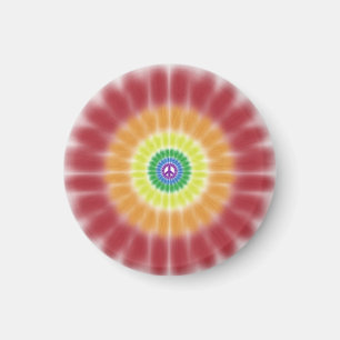 Imã Ímã, Sinal de Paz Tie Dye Explosão Arco-íris