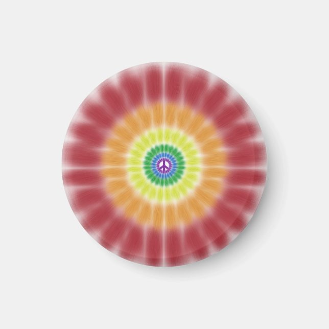 Imã Ímã, Sinal de Paz Tie Dye Explosão Arco-íris (Frente)