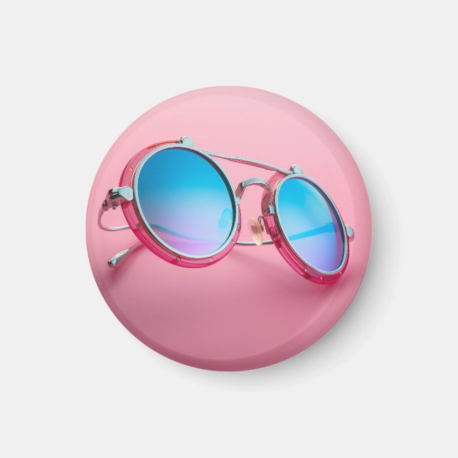 Imã Ímã temático de óculos de sol, rosa legal (Frente)