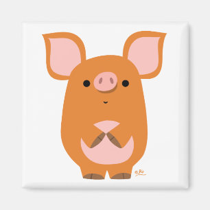 Imã Ímã tímido do costume do porco dos desenhos