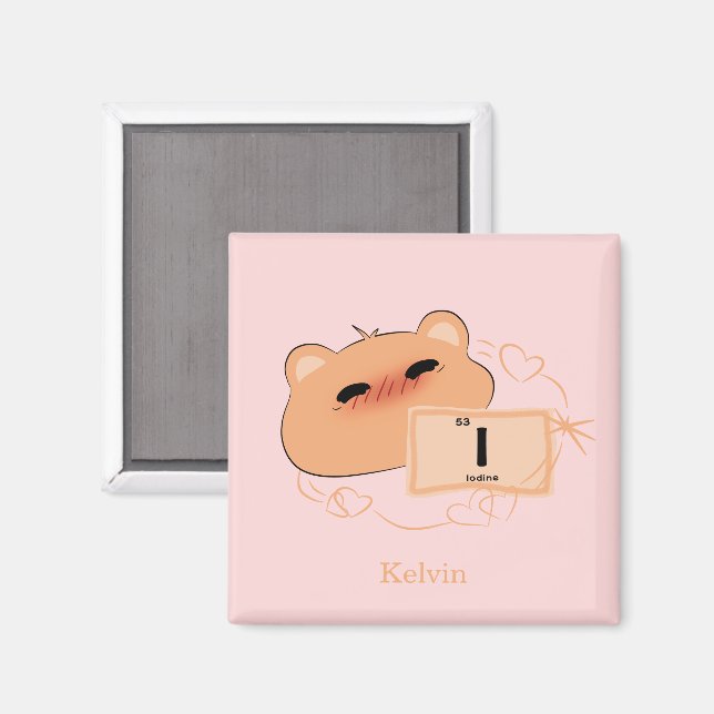 Imã Ímã Urso Fofo Apaixonado (Front/Back)