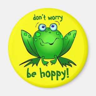 Imã Ímã Verde Sapo Não se Preocupe Seja Feliz