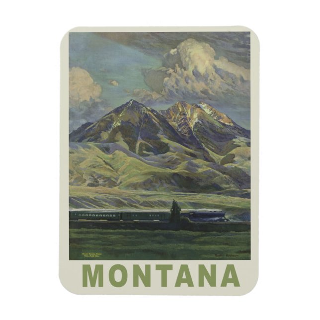 Ímã imã Viagens vintage Montana USA (Vertical)