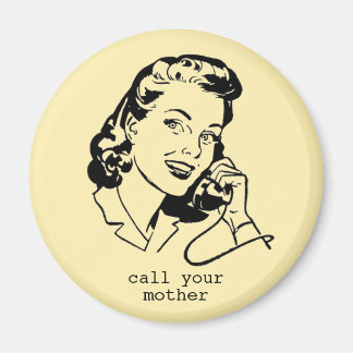 Imã Ímã Vintage Engraçado Amarelo Ligue Para Sua Mãe
