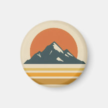 Ímã Vintage Pôr do Sol na Montanha