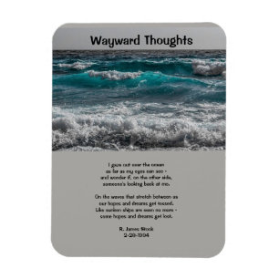 Ímã Ímã: "Wayward Thoughts" poema com foto oceânica