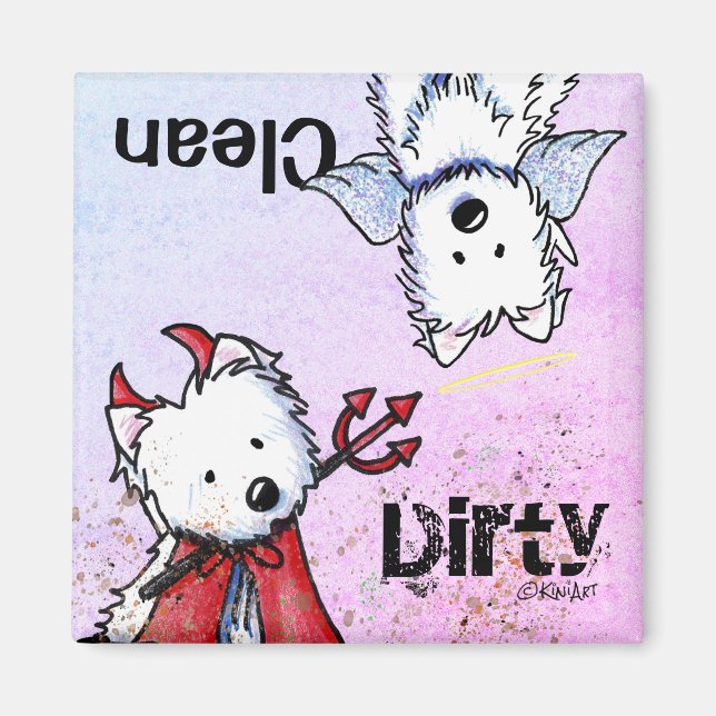 Imã ímã Westie Dishwasher (Frente)