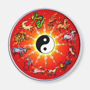 Imã Ímã Zodíaco Chinês (Destaque Preto)