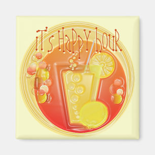 Imã Imagem 3D Happy Hour Cocktail (amarelo)