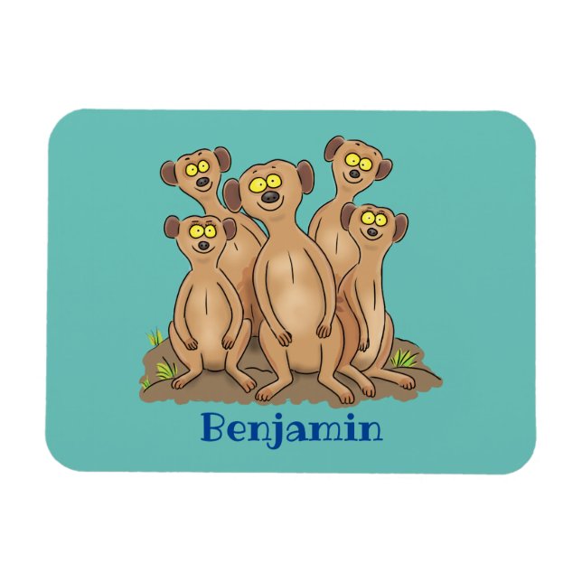 Ímã Imagem animada da família Meerkat (Horizontal)