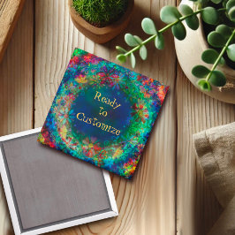 Imã Imagem Azul de Inspirivência Personalizada Floral