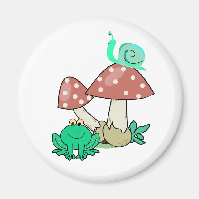 Imã Imagem colorida de arte cartoon (Frente)