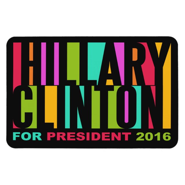 Ímã Imagem Colorida Hillary Clinton 2016 (Horizontal)