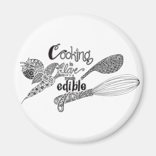 Imã Imagem 'Cozinhar' inclinada (Frente)