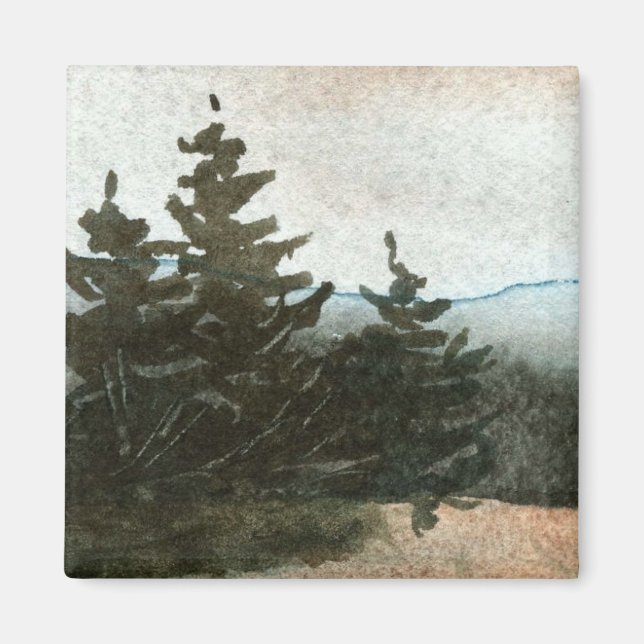 Imã Imagem da Árvore Pine (Frente)
