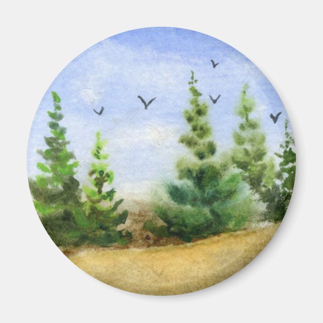Imã Imagem da Árvore Pine (Frente)