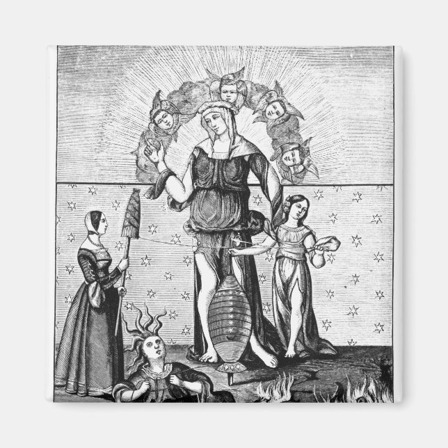 Imã Imagem da Astrologia da Dama com os Três (Frente)