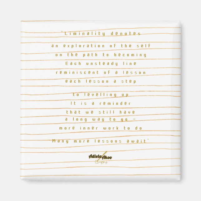 Imã Imagem da Liminalidade pela Poeta Adiela Akoo (Frente)