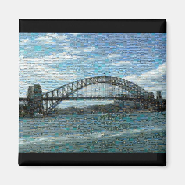 Imã Imagem da ponte Sydney Harbor (mosaico) (Frente)