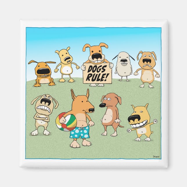 Imã Imagem da Regra dos Cães Engraçados (Frente)
