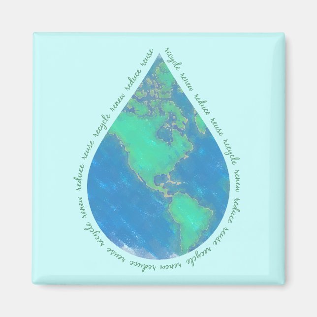 Imã Imagem da Terra Caindo Água (Frente)